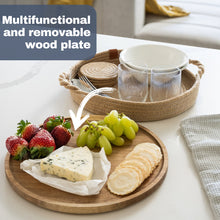 Load image into Gallery viewer, Decorative Tray with Removable Acacia Wood Plate (Jute Rope - Brown)