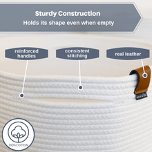 Load image into Gallery viewer, Large Ivory White Basket DENJA & CO