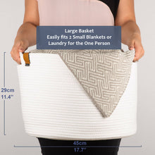 Load image into Gallery viewer, Large Ivory White Basket DENJA & CO