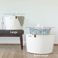 Load image into Gallery viewer, Large Ivory White Basket DENJA & CO