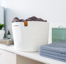 Load image into Gallery viewer, Large Ivory White Basket DENJA & CO