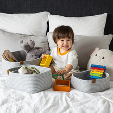 Load image into Gallery viewer, Set of Three Rectangle Baskets - Light Gray DENJA & CO