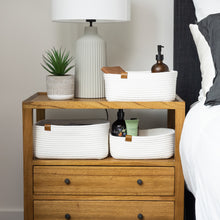 Load image into Gallery viewer, Set of Three Rectangle Baskets - White DENJA & CO