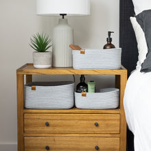 Load image into Gallery viewer, Set of Three Rectangle Baskets - Light Gray DENJA & CO