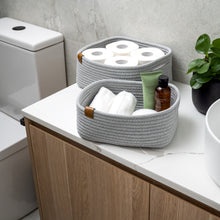 Load image into Gallery viewer, Set of Three Rectangle Baskets - Light Gray DENJA & CO