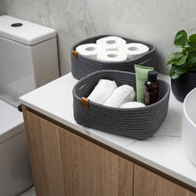 Load image into Gallery viewer, Set of Three Rectangle Baskets - Charcoal Gray DENJA & CO