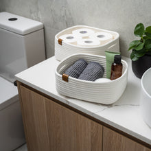 Load image into Gallery viewer, Set of Three Rectangle Baskets - White DENJA & CO