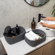 Load image into Gallery viewer, Set of Three Rectangle Baskets - Charcoal Gray DENJA & CO