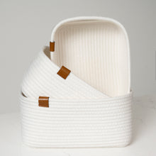 Load image into Gallery viewer, Set of Three Rectangle Baskets - White DENJA & CO