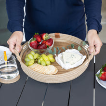 Load image into Gallery viewer, Decorative Tray with Removable Acacia Wood Plate (Jute Rope - Brown)
