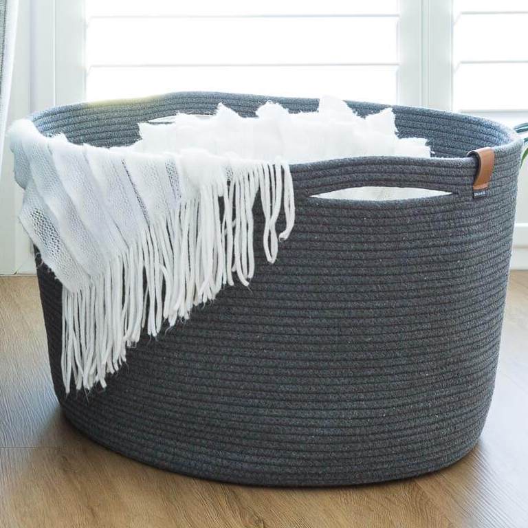 Extra Large Charcoal Gray Basket DENJA & CO