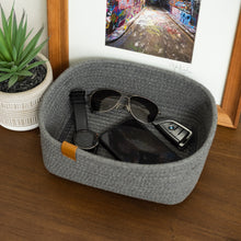 Load image into Gallery viewer, Set of Three Rectangle Baskets - Charcoal Gray DENJA &amp; CO
